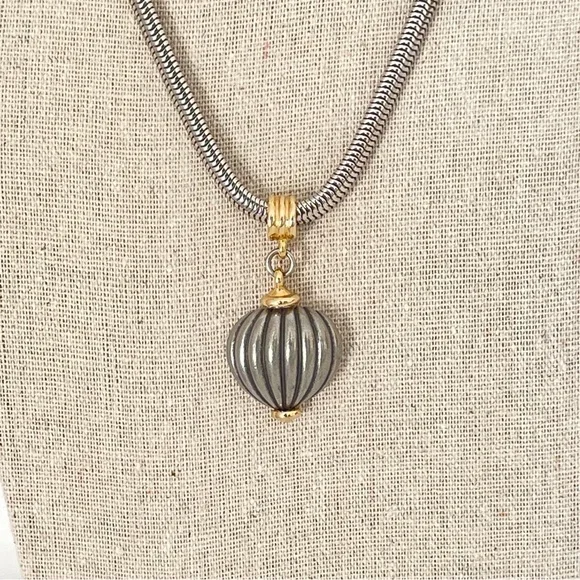 Ben-AmunTwo-Tone Hot Air Balloon Pendant 8” Drop Statement